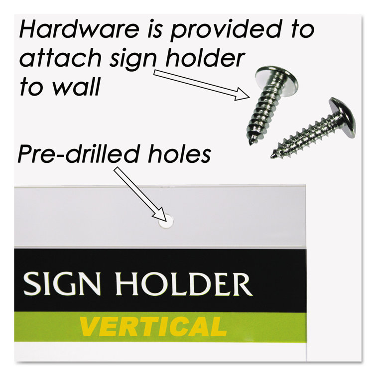 GloliteNudellLLC Clear Plastic Sign Holder, Wall Mount, 11" Wide